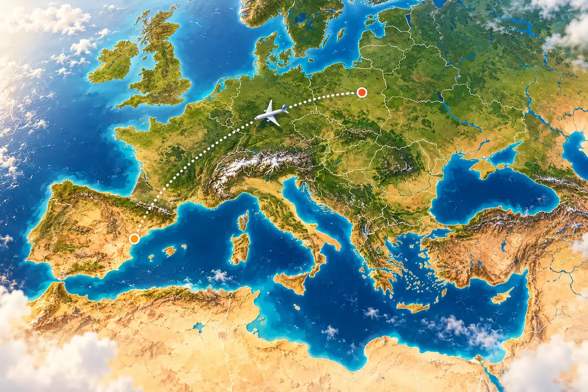 Połączenie lotnicze z Polski na Costa del Azahar (wizualizacja poglądowa)