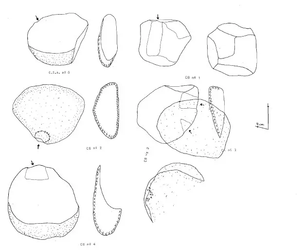 Prehistorische werktuigen uit Cau d'en Borràs in Oropesa del Mar